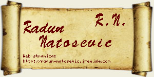 Radun Natošević vizit kartica